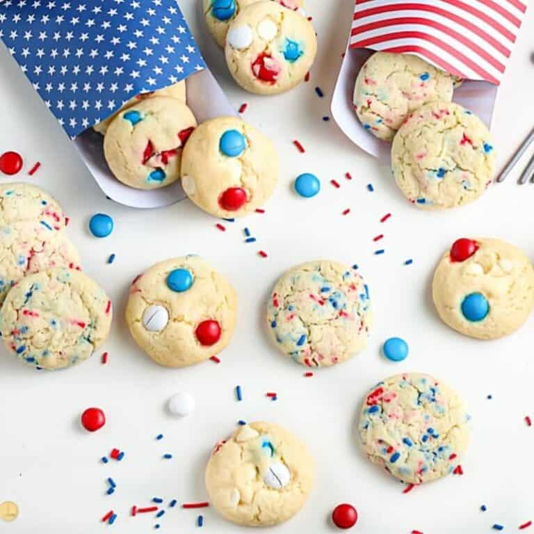Easy Patriotic Cake Mix Cookies