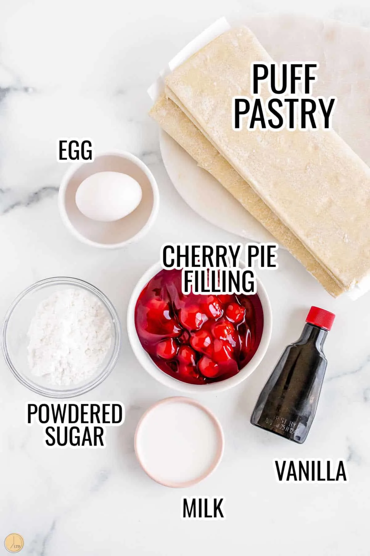 labeled picture of cherry turnover ingredients