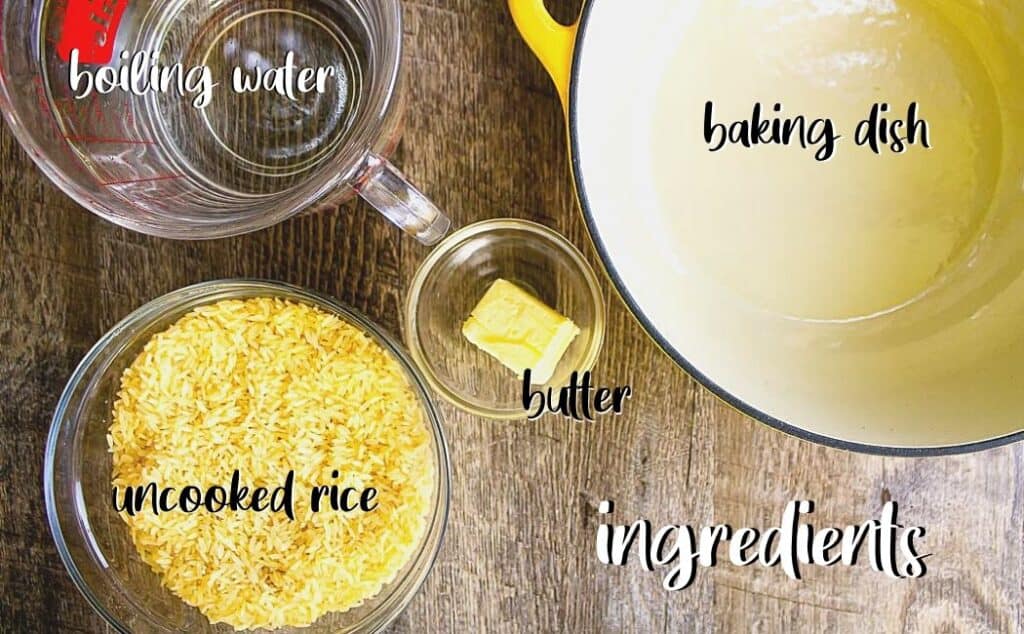 labeled ingredients for baked rice