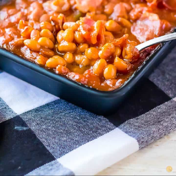 baked beans recipe card picture