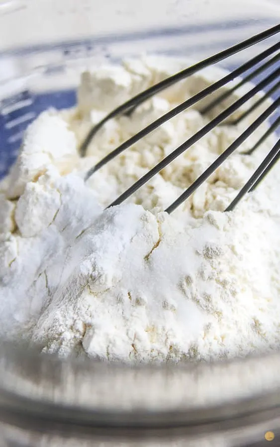 flour and salt in a mixing bowl