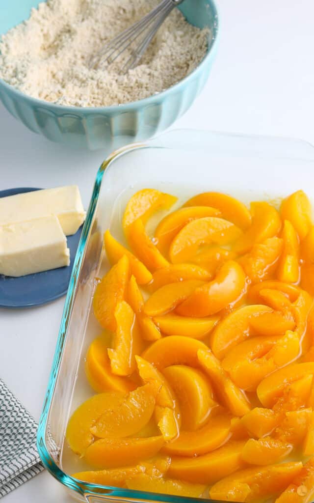 peaches in a dish