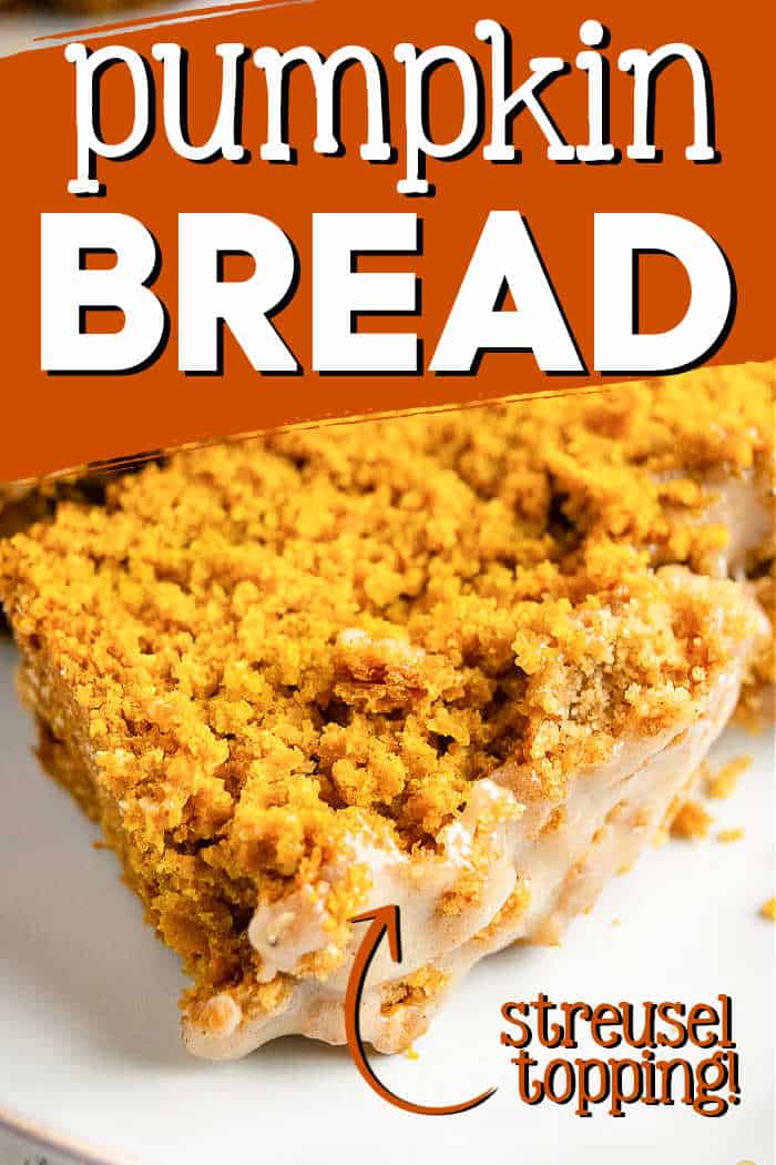 pinterest image of pumpkin bread with text "pumpkin bread"