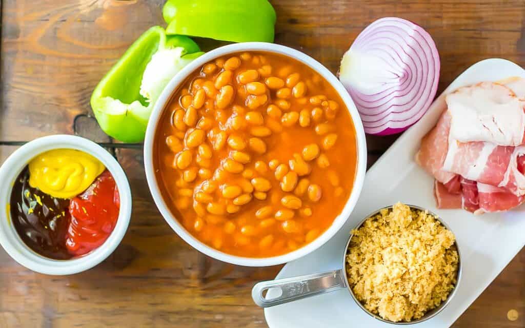 picture of ingredients for bbq baked beans