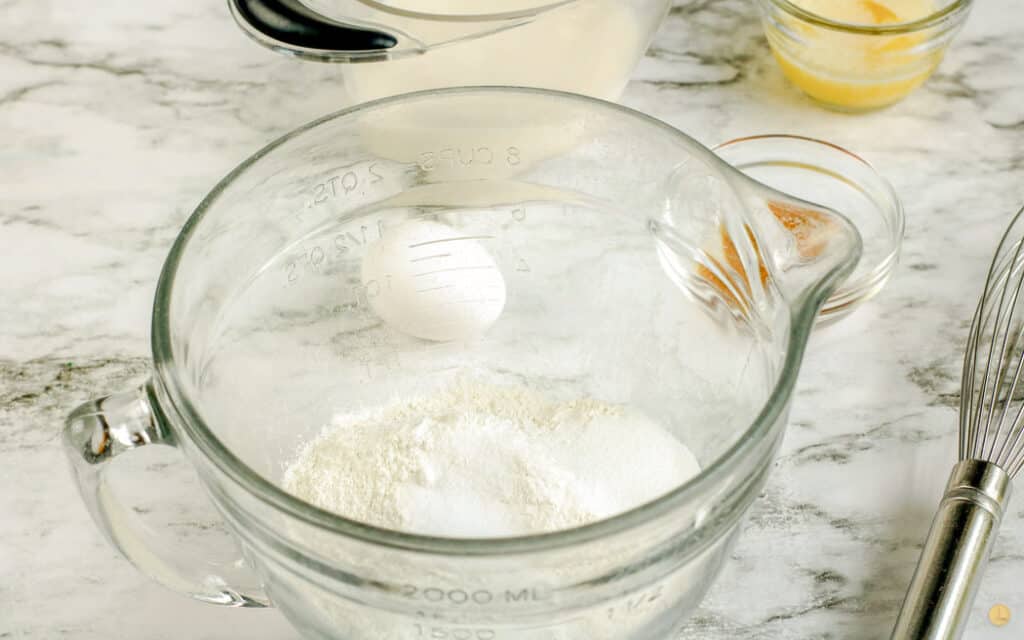 dry ingredients in a clear bowl