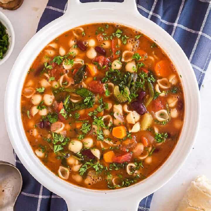 overhead picture of soup tureen