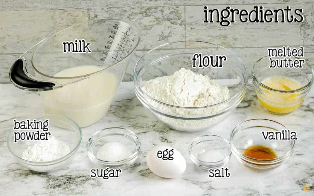labeled picture of pancake ingredients