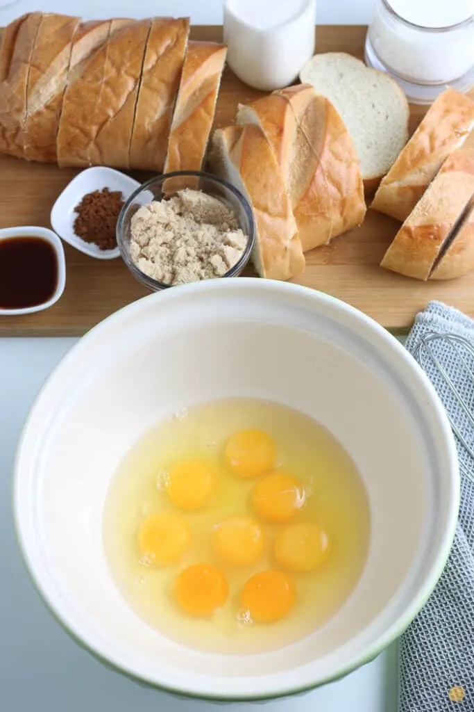 eggs without the shell in a white bowl