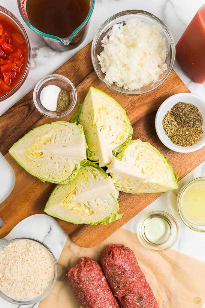 ingredients for unstuffed cabbage roll soup
