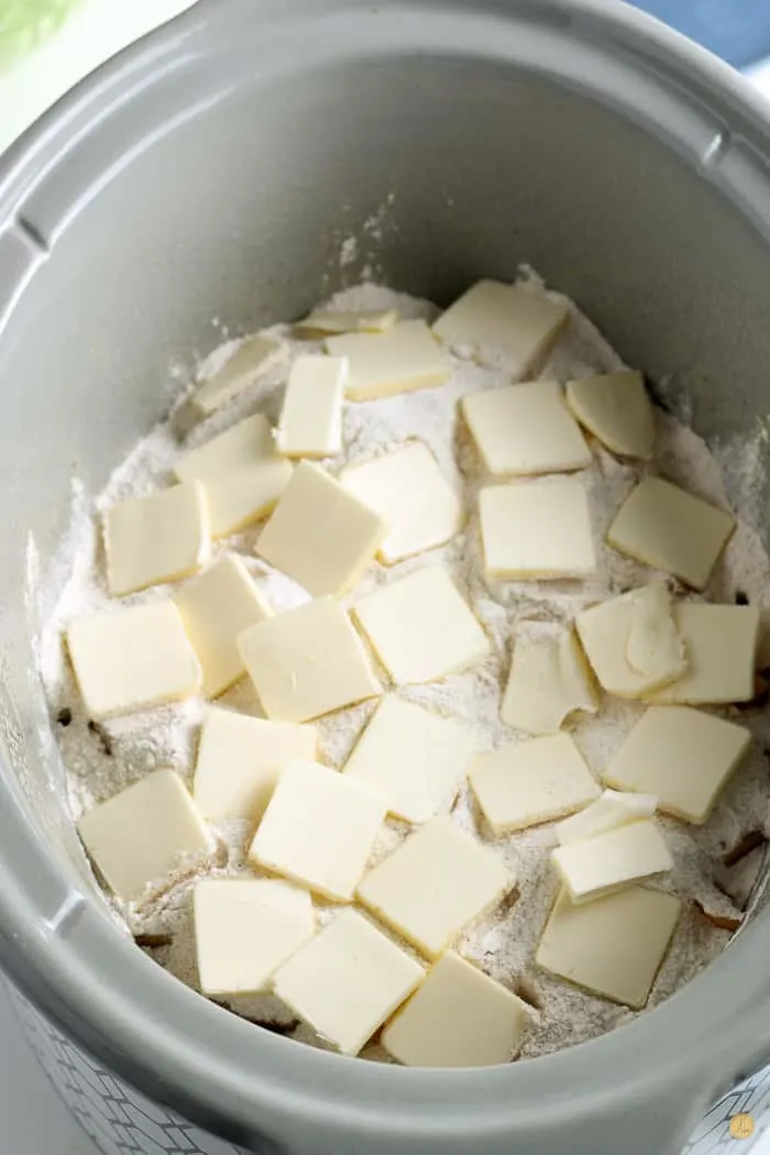 butter on top of flour
