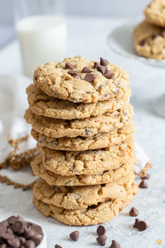 stack of chocolate chip cookies