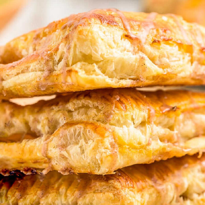square picture of apple turnovers for recipe card