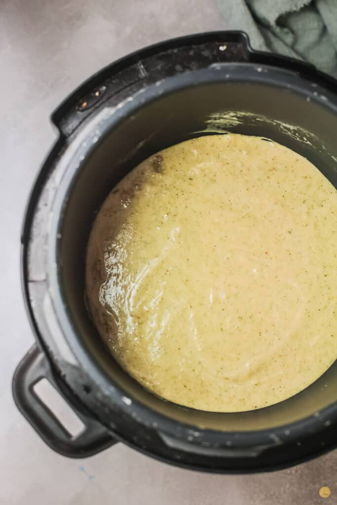 creamy soup in a pressure cooker