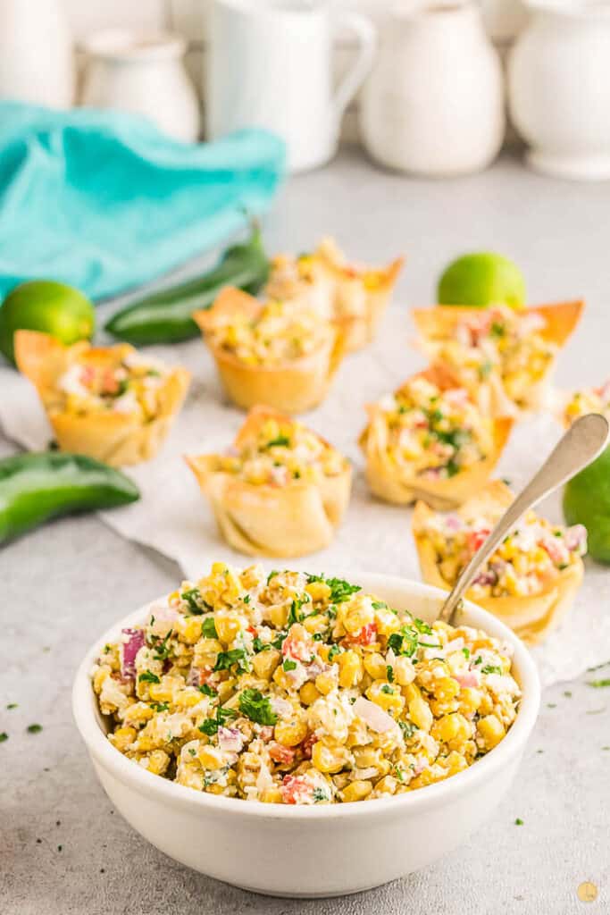 mexican street corn in a bowl