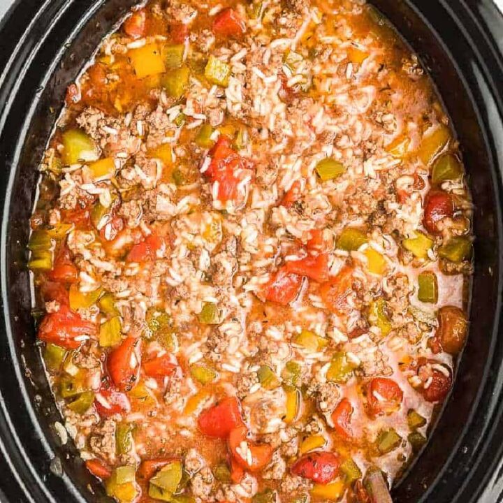 square picture of soup in a slow cooker