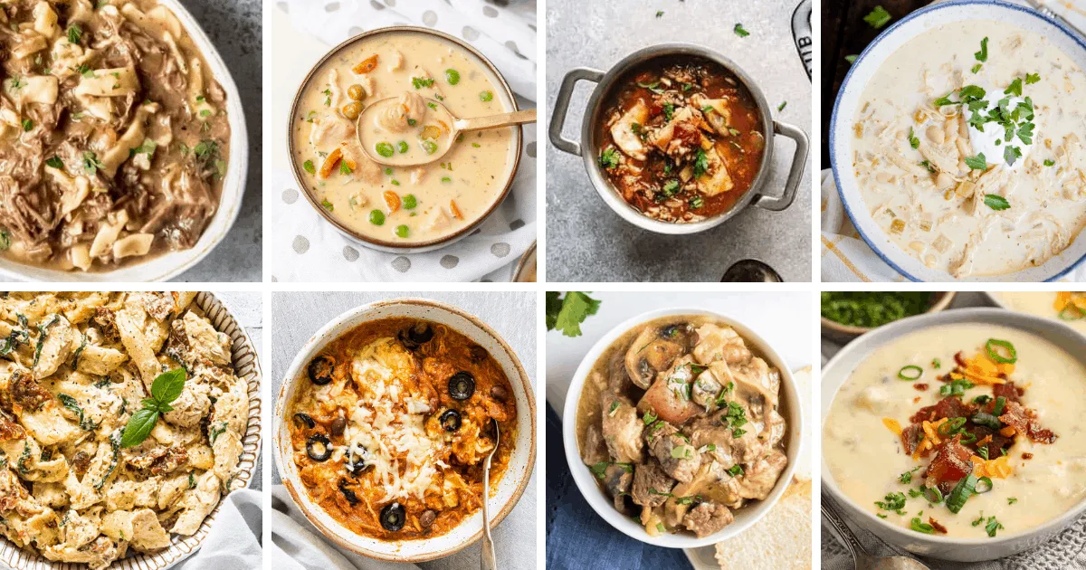 collage of crockpot recipes