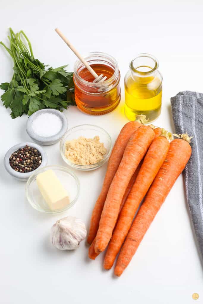 ingredients for glazed carrots