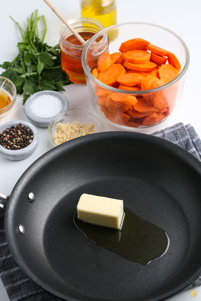 butter melting in a pan