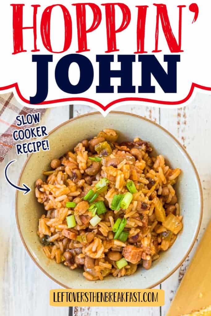 peas and rice with text "hoppin john"