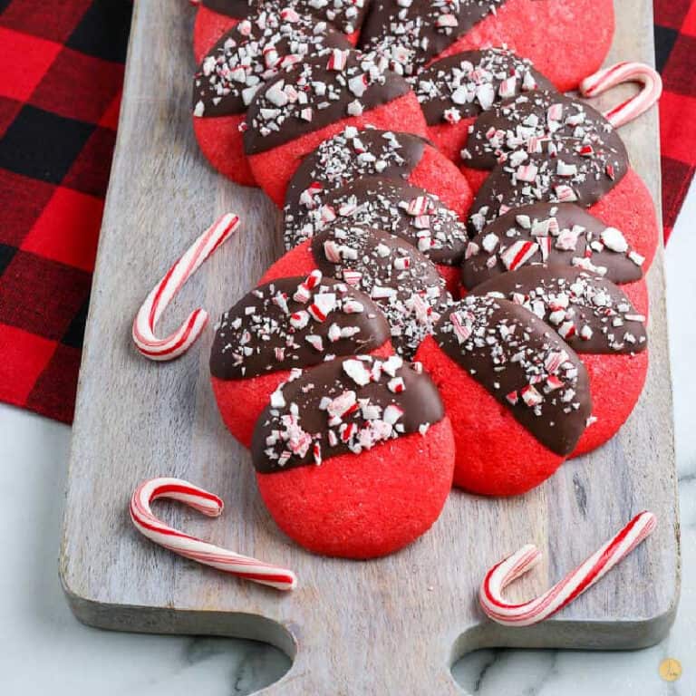 Chocolate Dipped Peppermint Sugar Cookies