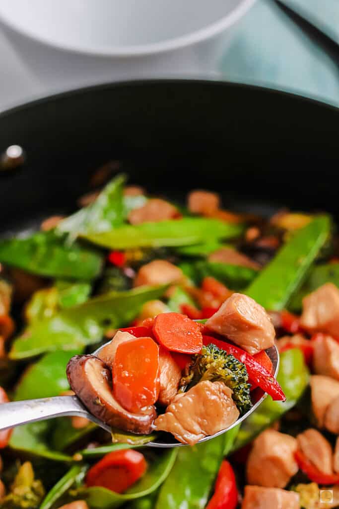 spoon of stir fry