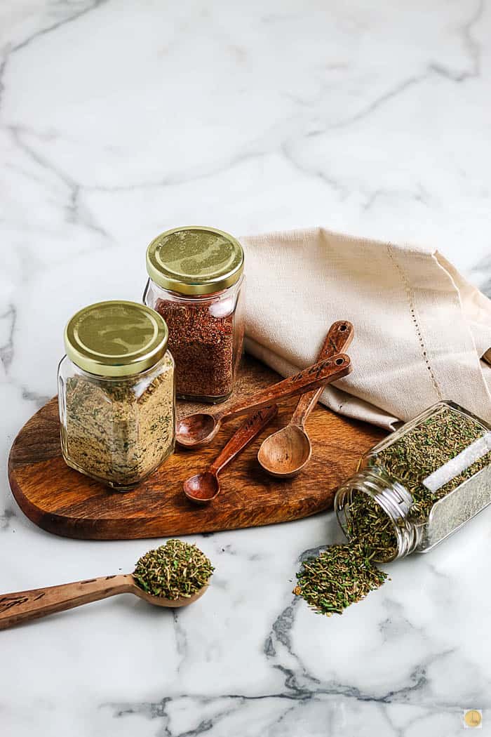 spice mixes on a platter