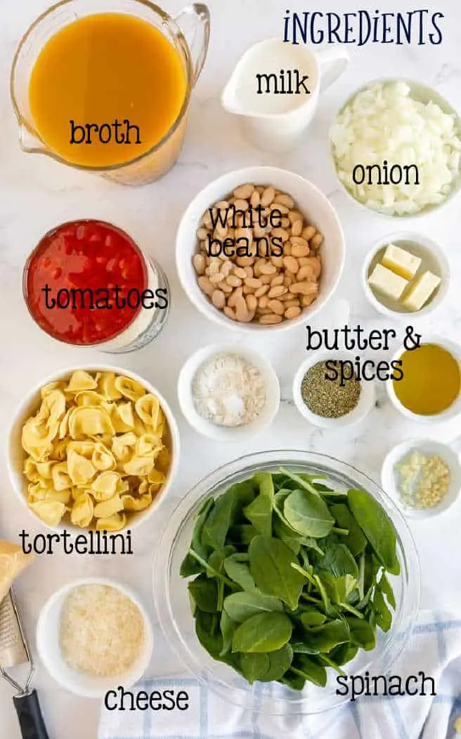 labeled picture of ingredients in bowls