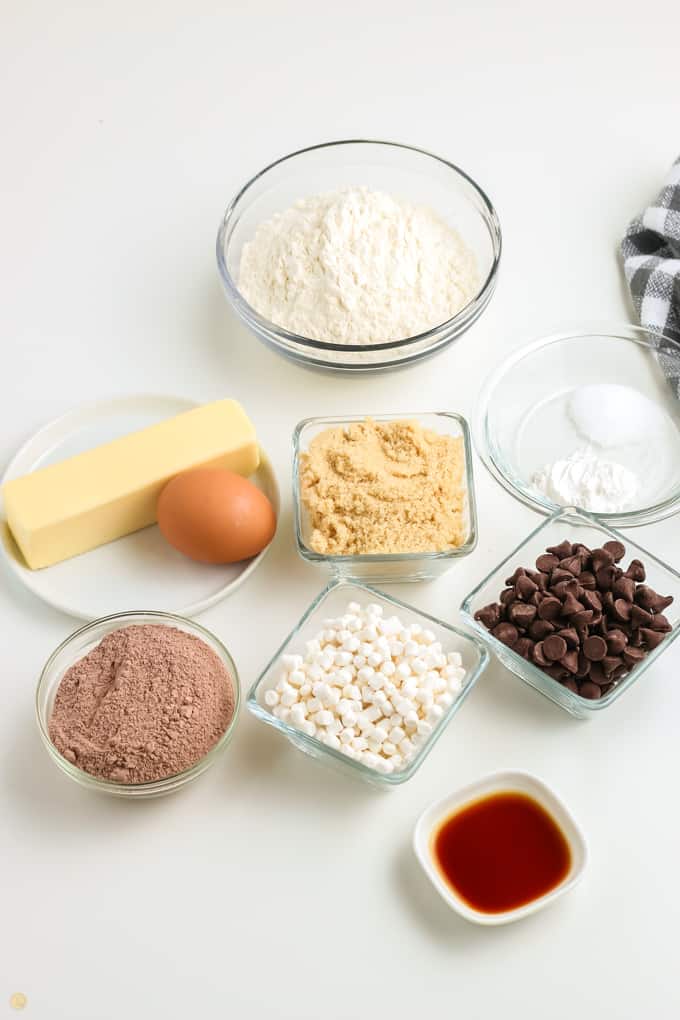 ingredients for hot cocoa cookies