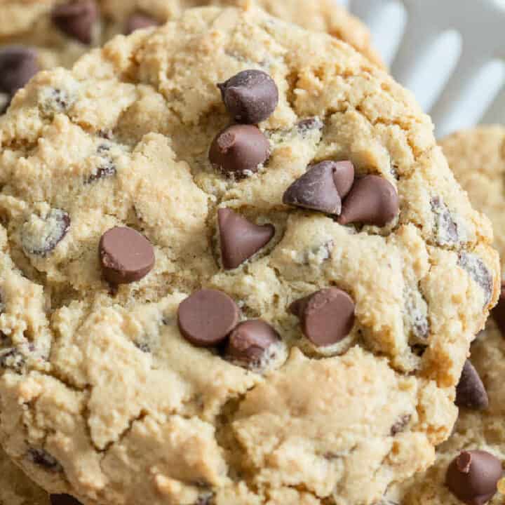 top of chocolate chip cookie