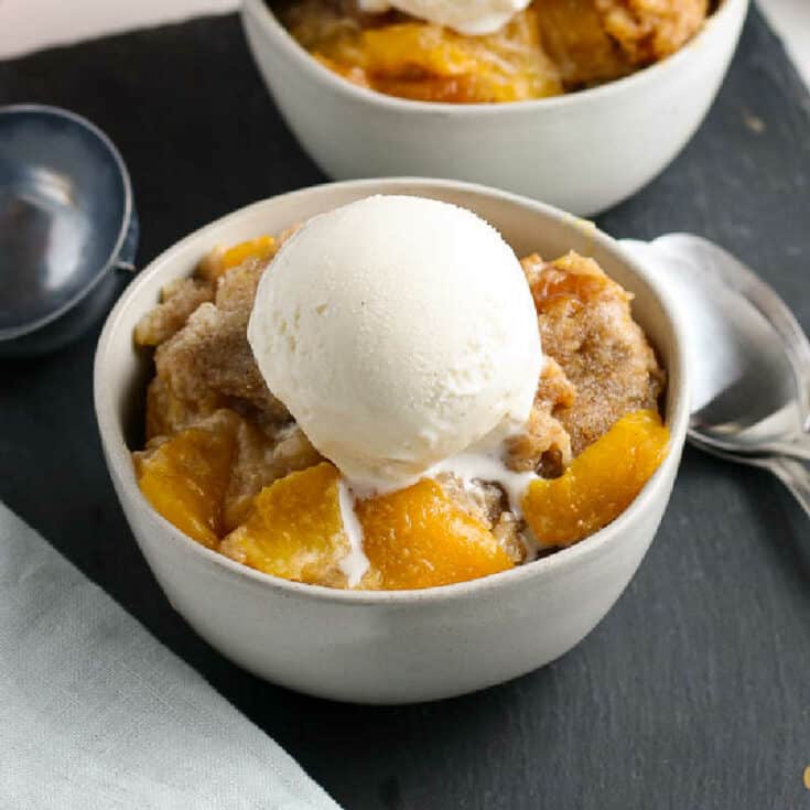 Crockpot Peach Cobbler (super Easy)