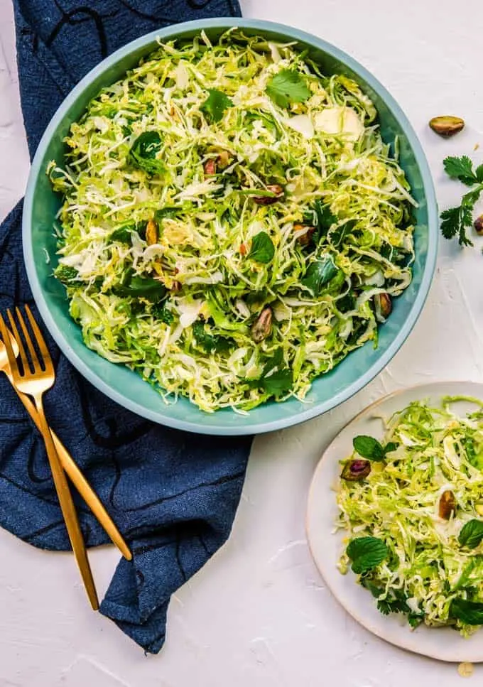 two bowls of sprouts slaw