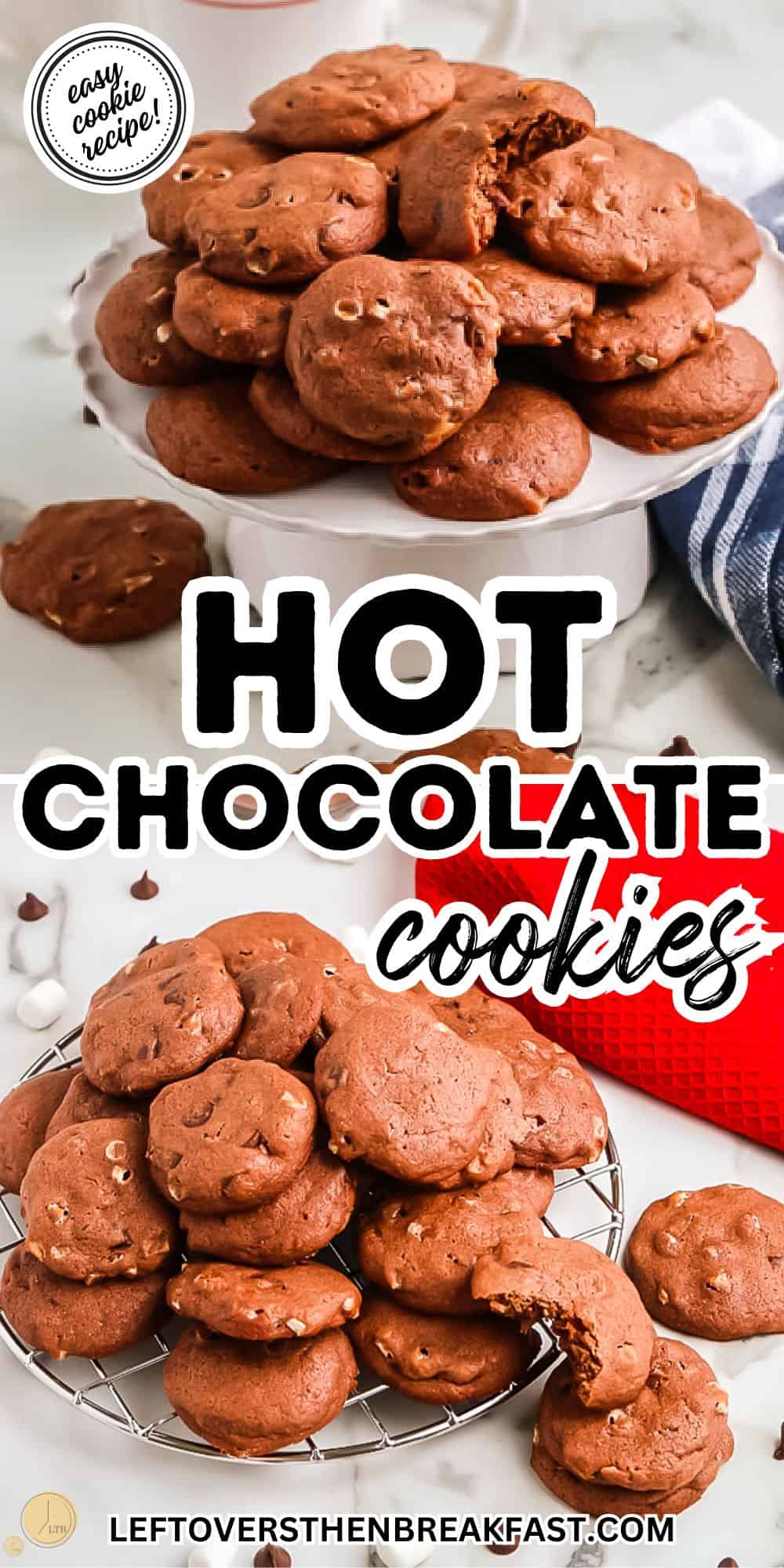 hot cocoa cookies in a collage