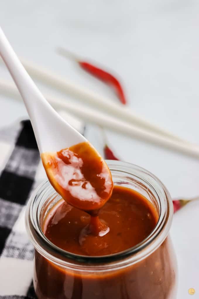spoon of hoisin sauce