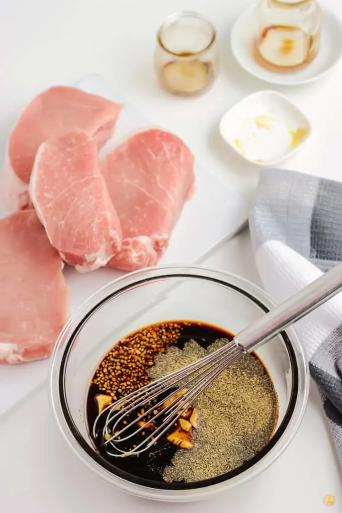 bowl of marinade ingredients