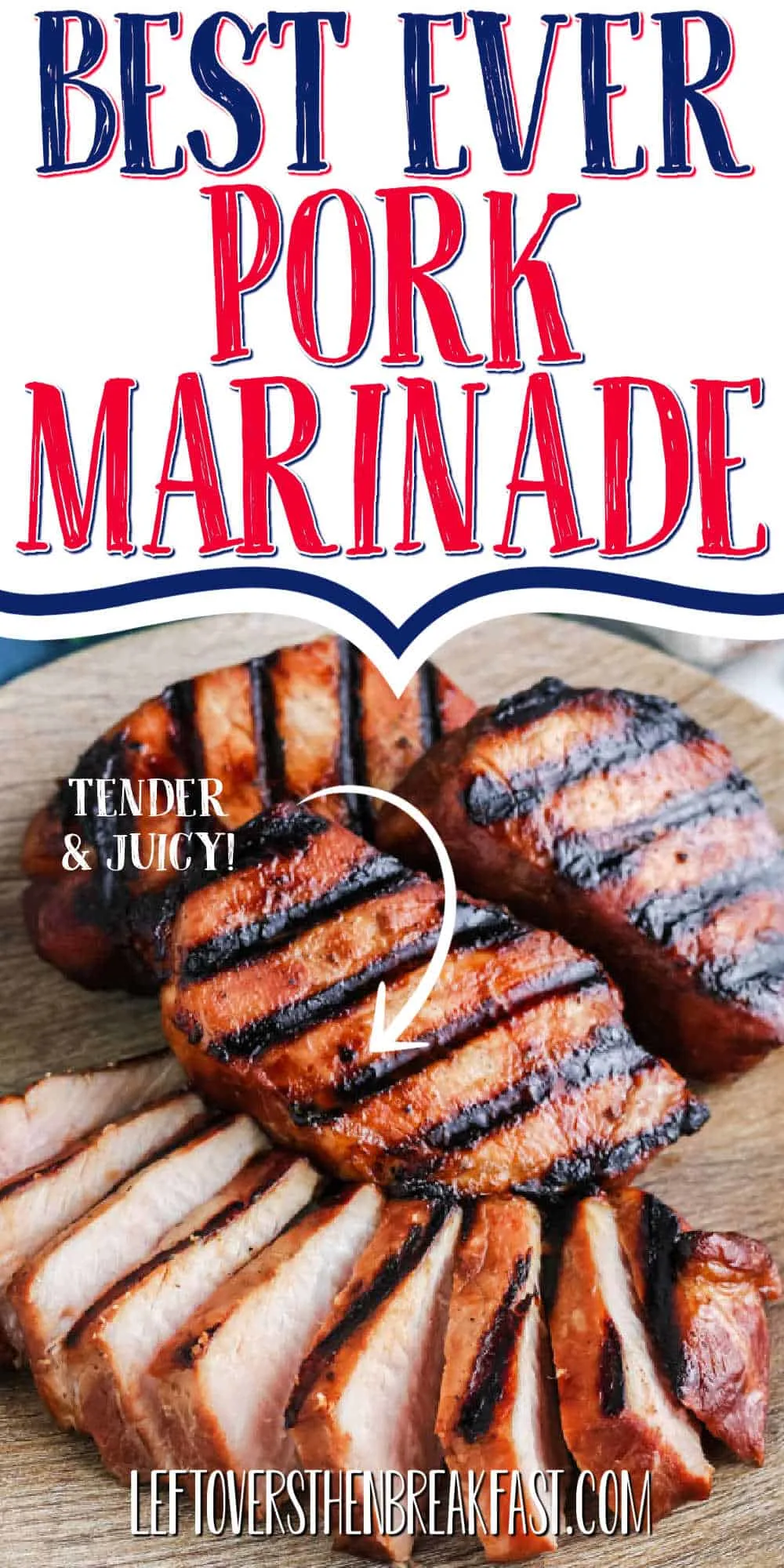 pork chops with text "Best Ever Pork Marinade"