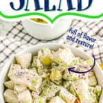 bowl of salad with text "waldorf salad"