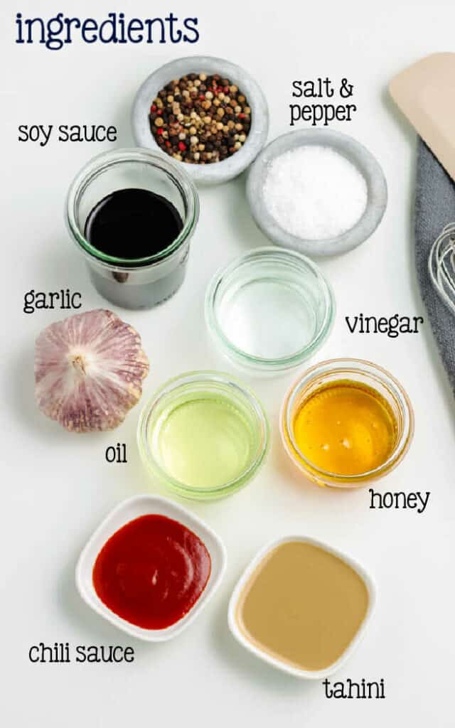 labeled sauce ingredients