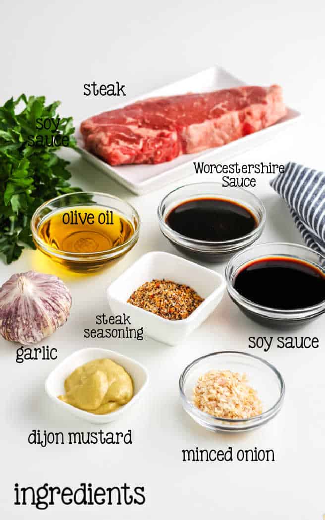 labeled picture of steak marinade ingredients