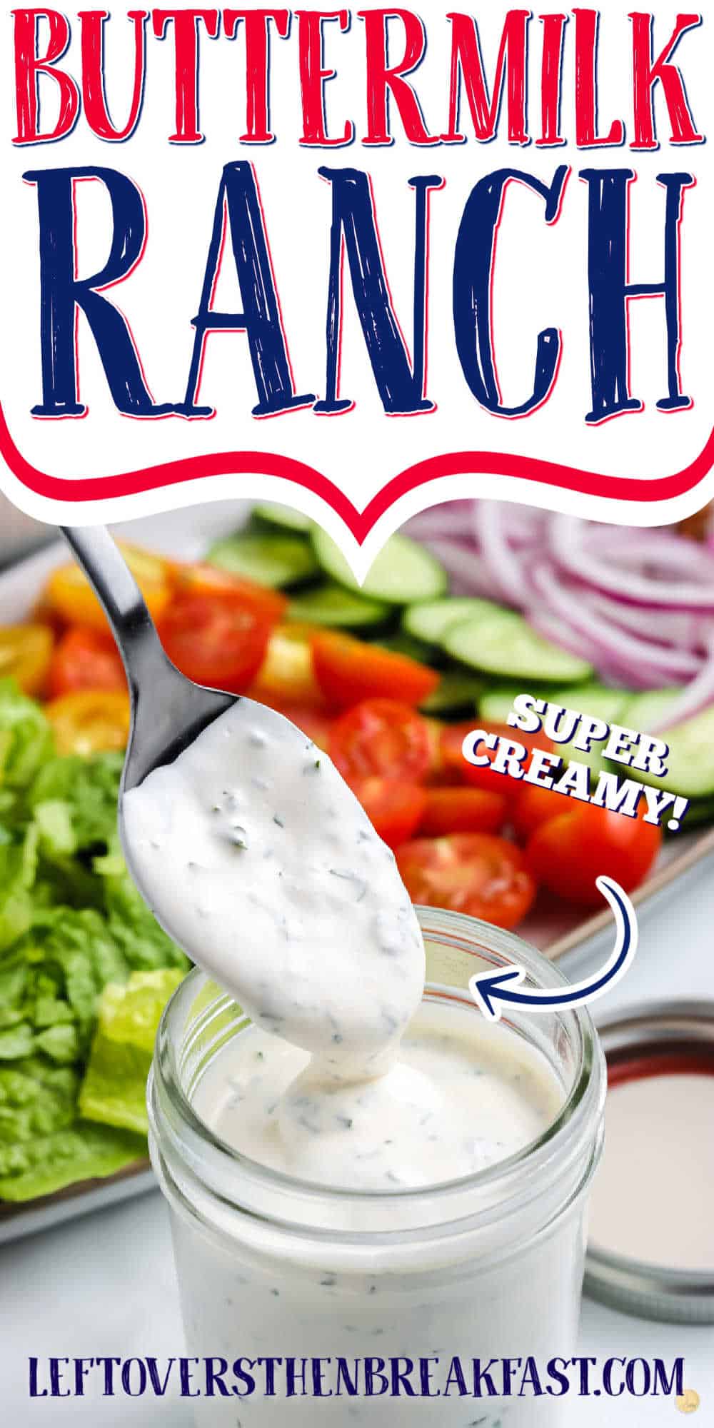 spoon of dressing with text "buttermilk ranch"