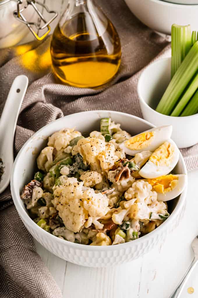 cauliflower salad in a bowl