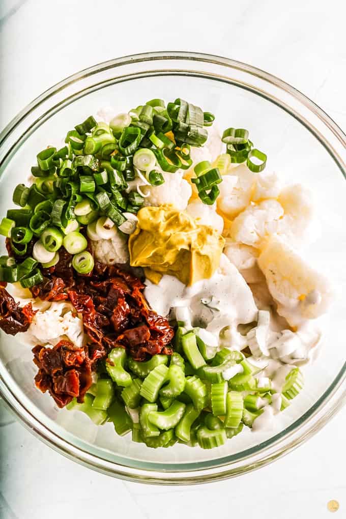 salad ingredients in a bowl