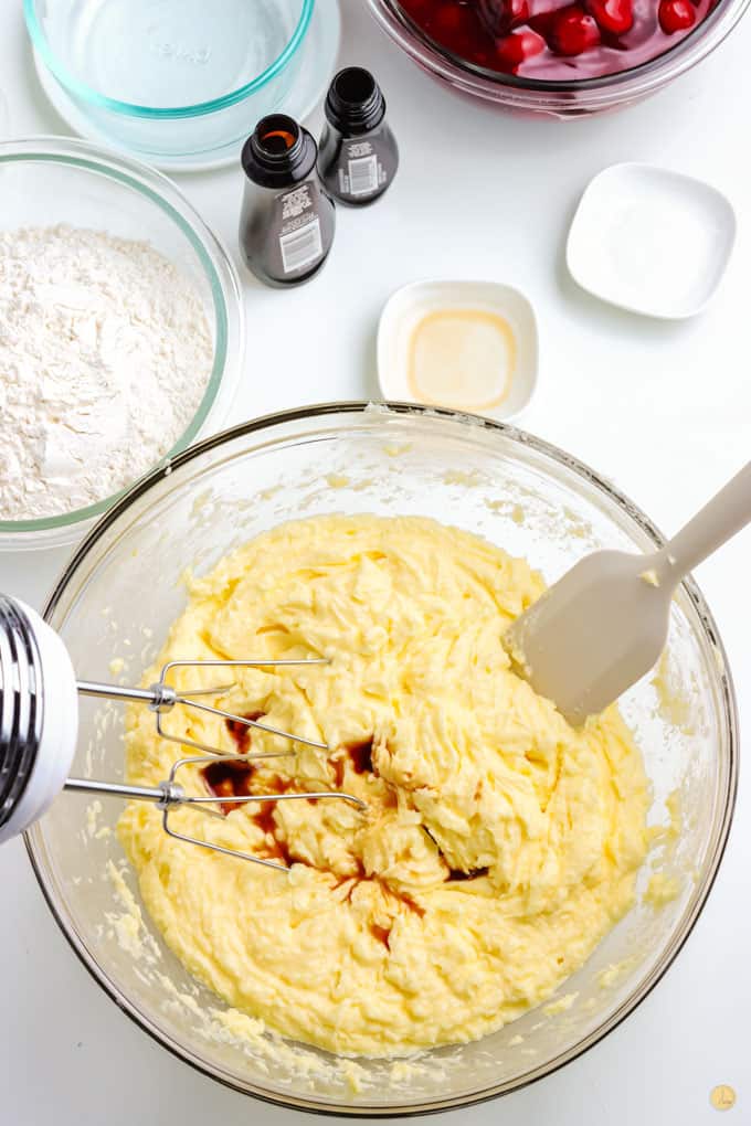 eggs and butter in mixing bowl