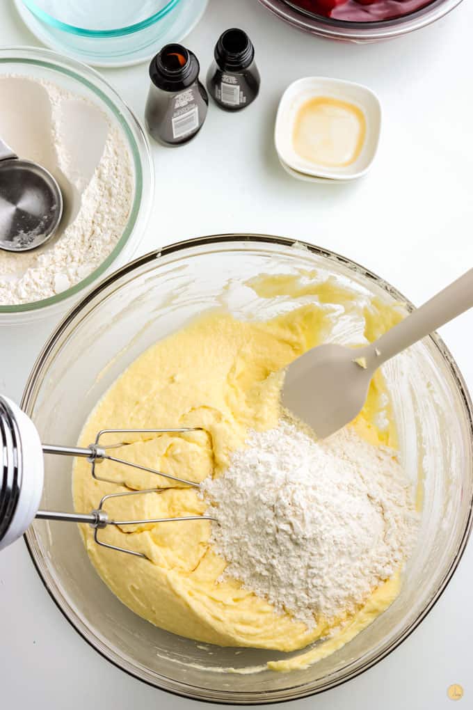 eggs and butter in mixing bowl