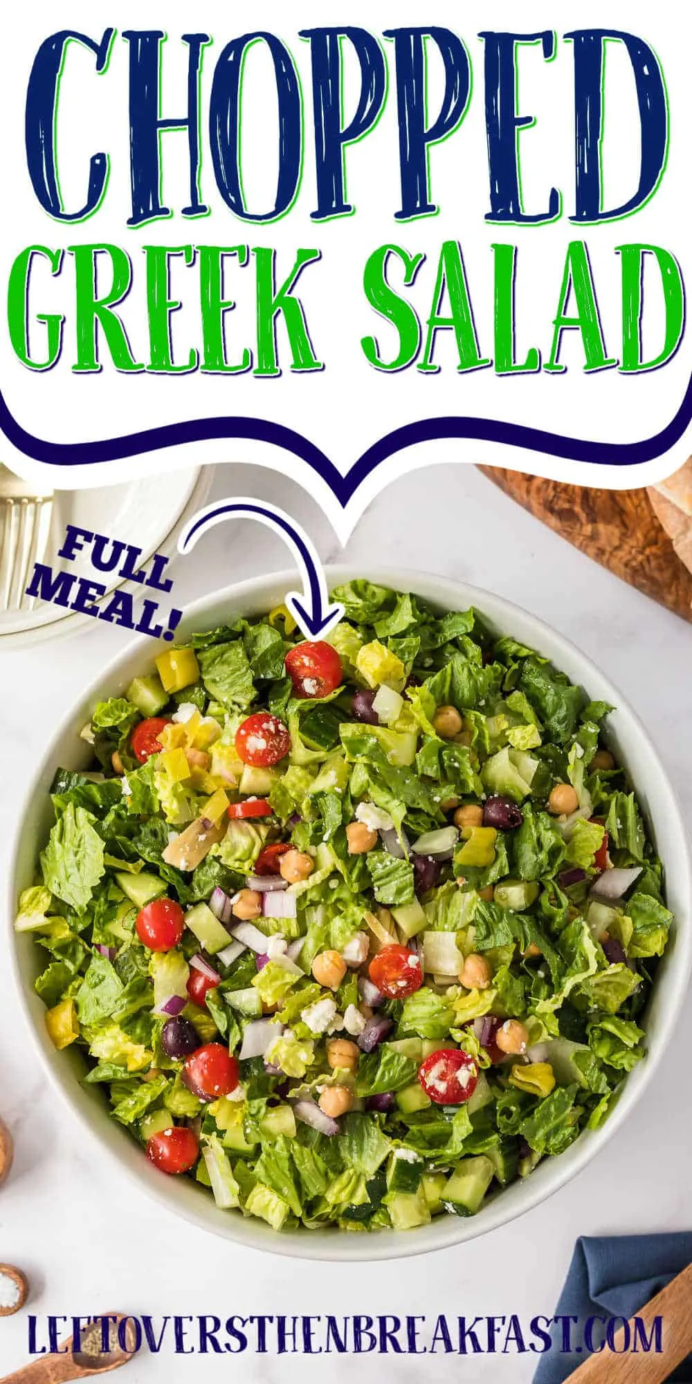 bowl of salad with text "chopped greek salad"