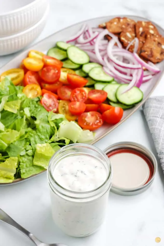 dressing and salad