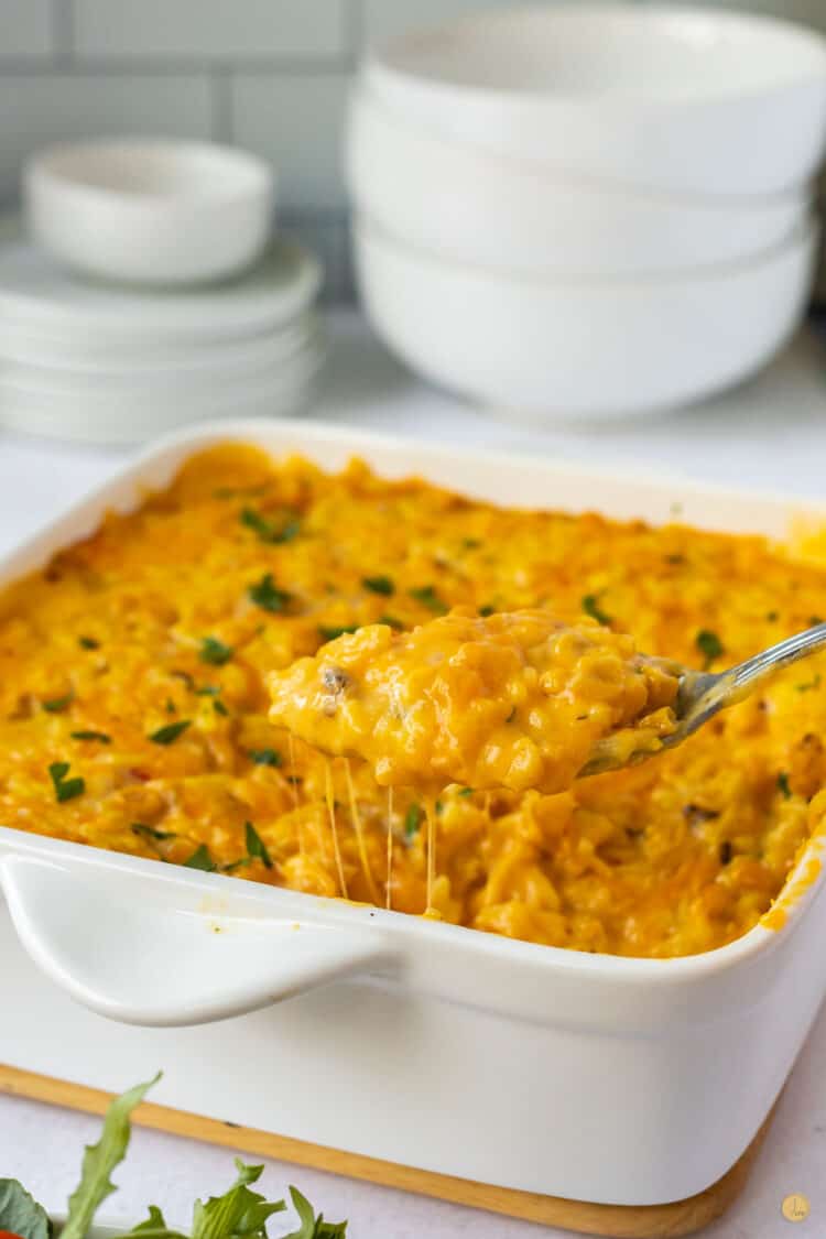 Cheesy Corn and Rice Casserole Leftovers Then Breakfast