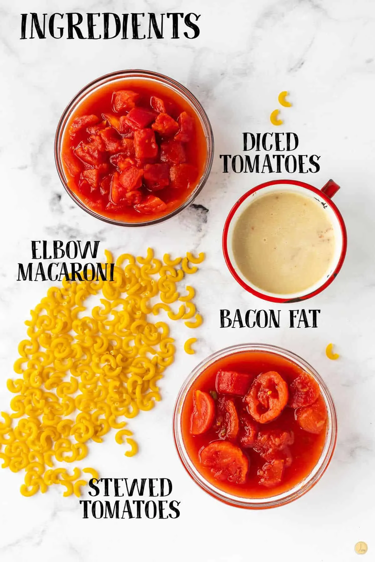 labeled picture of tomatoes and macaroni