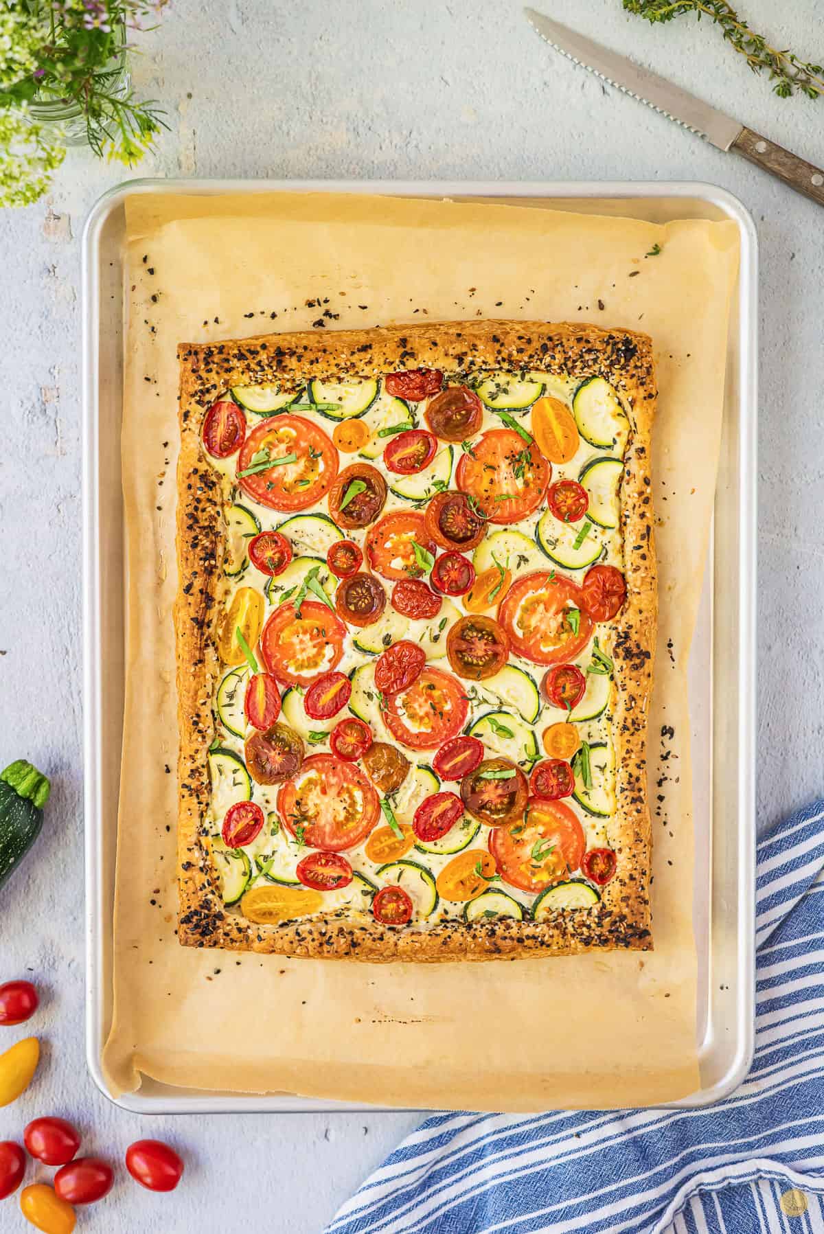 baked savory vegetable tart