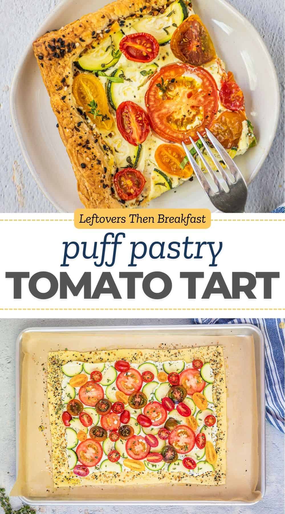 pinterest pin image for tomato tart