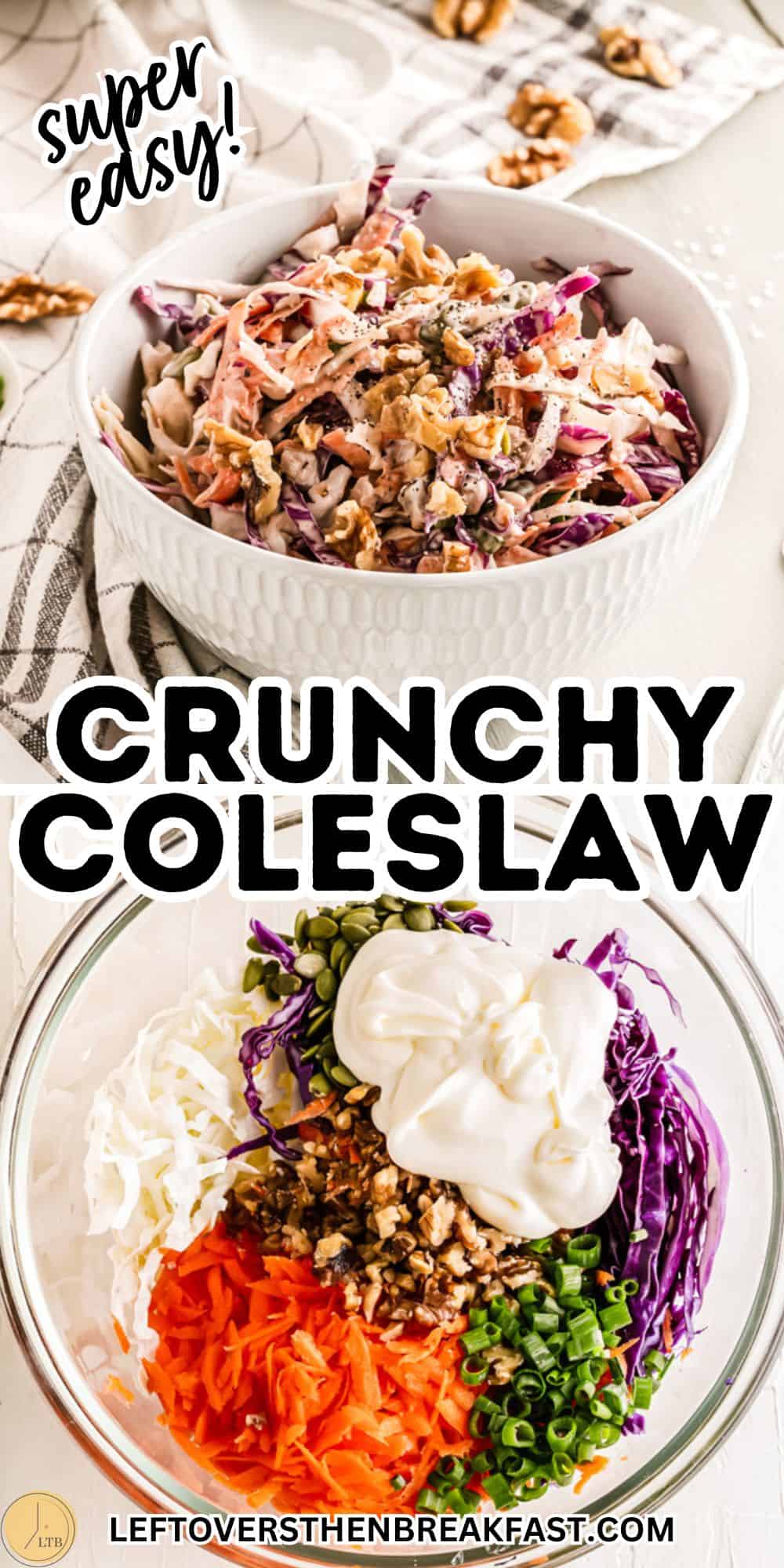 collage of coleslaw pictures for pinterest pin image